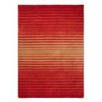 Auburn Ombre Red Wool Stripe Rug Red