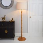 Samara Carved Wooden Floor Lamp White