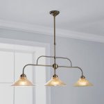 Bentos Mercury Glass 3 Light Fitting Antique Brass