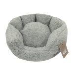 Teddy Bear Round Grey Pet Bed Grey