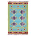 Blue and Green Baja 2 Rug Green/Multi-Coloured