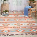 Ivory and Grey Baja 3 Rug Multi-Coloured/Orange