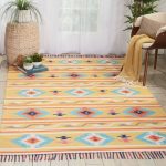 Yellow Baja 3 Rug Brown/Red/Blue