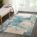 Maxell 13 Ivory and Teal Rug Blue/Multi-Coloured