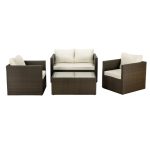 Cannes Deluxe 4 Seat Sofa Set Cream