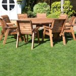 Charles Taylor Wooden 8 Seat Round Dining Set Wood (Brown)