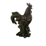Drifwood Effect Cockerel Statue Brown
