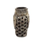 Stone Effect Owl Lantern Grey