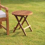 Teak 50cm Round Side Table Natural