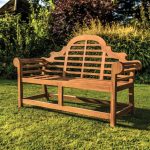 Teak Curved 2 Seater Bench Natural