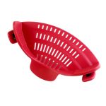 Handy Kitchen Red Pan Strainer Red