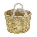 Elements Oval Ochre Stripe Basket Ochre