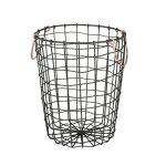 Wire Bin With Copper Handles Black