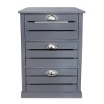 Wooden Grey 3 Drawer Tower Grey