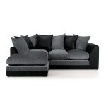 Denver Left Hand Corner Sofa Black