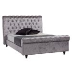 Stella Pewter Deep Buttoned Upholstered Bed Frame Pewter