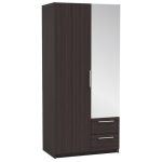 Paris 2 Door 2 Drawer Mirrored Wardrobe Brown