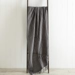 Cotton Dot 130cm x 180cm Throw Charcoal (Grey)