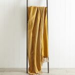 Cotton Dot 130cm x 180cm Throw Ochre (Yellow)