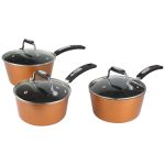 Scoville Neverstick Copper 3 Piece Pan Set Copper
