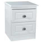 Pembroke White 2 Drawer Bedside Cabinet White