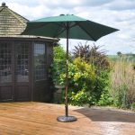 2.4m Wooden Green Garden Parasol Green