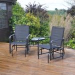 Garden Patio Love Seat Rocker Black