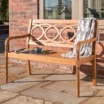 Oval Slatted Back 2 Seat Bench Natural