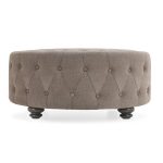 Pippa Brown Circular Footstool Brown