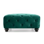 Abby Square Emerald Footstool Emerald