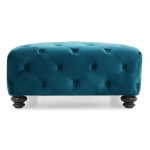 Abby Square Teal Footstool Teal (Blue)