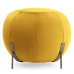 Cleo Yellow Velvet Footstool Yellow