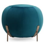 Cleo Teal Velvet Footstool Teal
