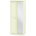 Pembroke Cream Mirrored Wardrobe Brown