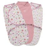 Summer Infant Swaddleme Original Secret Garden Pack of 3 Swaddles Pink / White