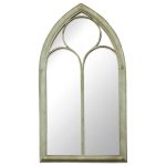 Gothic Style Chapel Glass Window Mirror Brown