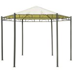 3.5m Hexagonal Steel Gazebo Beige