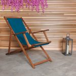 Charles Bentley Teal Wooden Deck Chair Teal