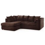Chicago Jumbo Cord Left Hand Corner Sofa Brown