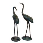 Dark Verdigris Medium Cranes Pair Brown