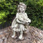Tinted Stone Effect Flower Fairy Sitting White
