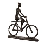 Mocha Bicycle Man Iron Figurine Brown