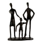 Mocha Family 3 Outing Iron Figurine Brown