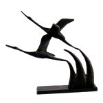 Mocha Geese Iron Ornament Brown