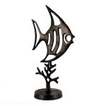 Mocha Angel Fish Iron Ornament Brown