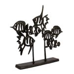 Mocha Angel Fish Shoal Iron Ornament Brown