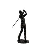 Mocha Golfer Man Iron Figurine Brown