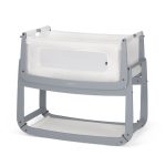 SnuzPod 3 Dove Grey Bedside Crib with Mattress Grey