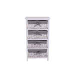 White and Grey 4 Drawer Tower White