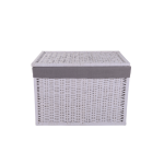 Medium White Wicker Storage Trunk White
